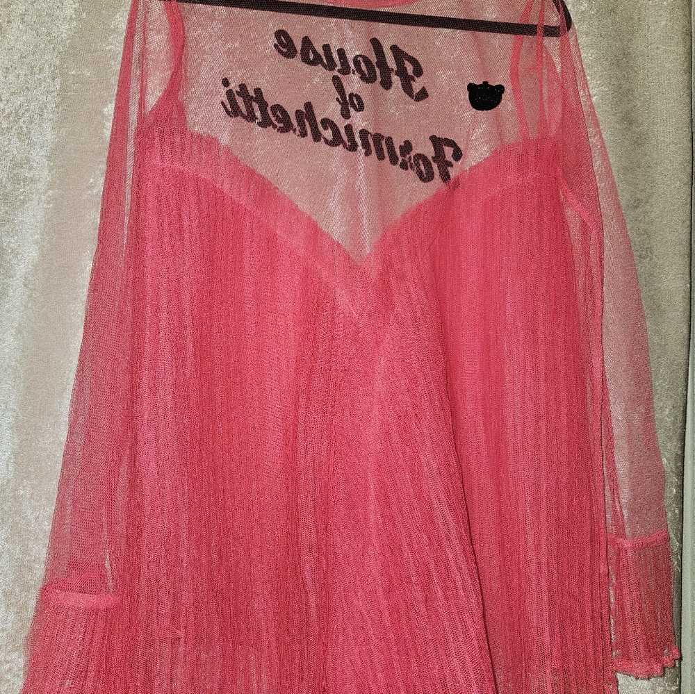 Pink Mesh Mini Dress - Picture 3 of 6